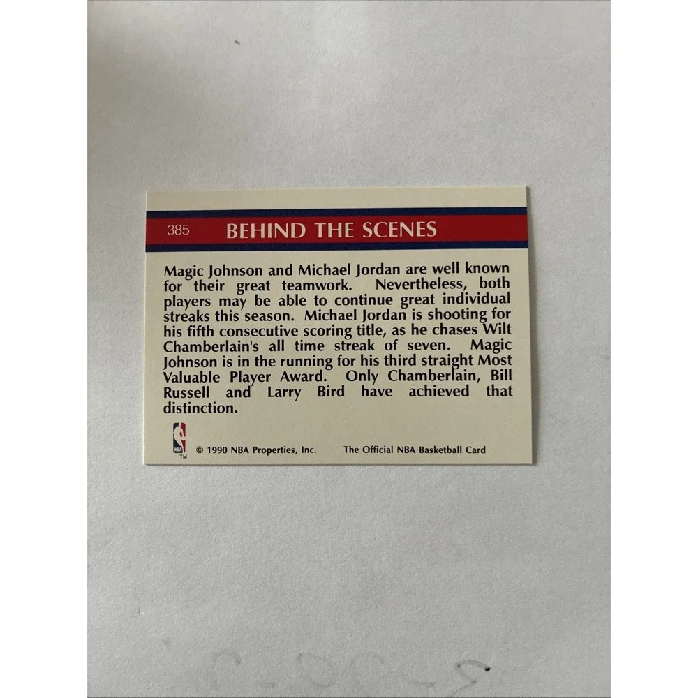 1990-91 NBA‎ Hoops - Inside Stuff Michael Jordan, Magic Johnson #385